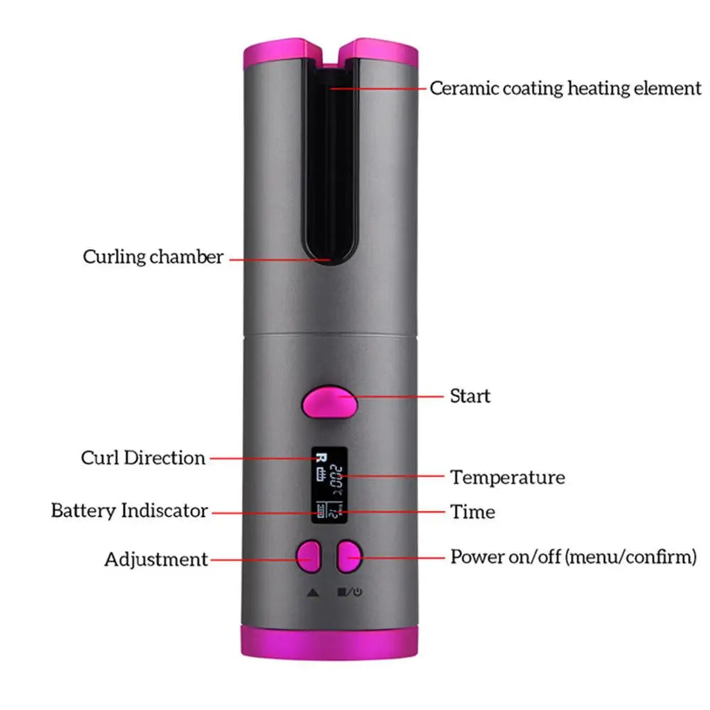 Cordless Automatic Hair Curler - QayyoomLux