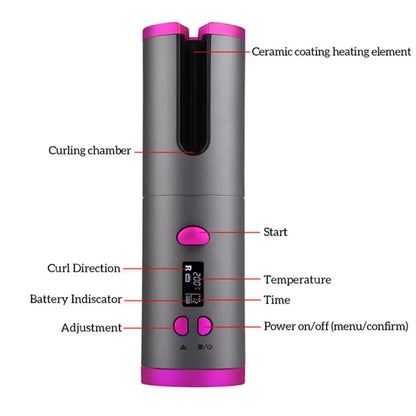 Cordless Automatic Hair Curler - QayyoomLux