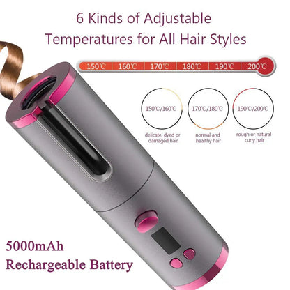 Cordless Automatic Hair Curler - QayyoomLux