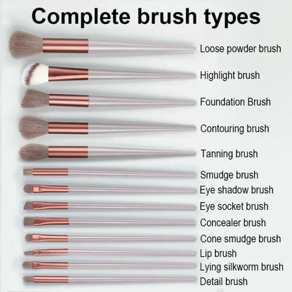 13Pcs Makeup Brush Set - QayyoomLux