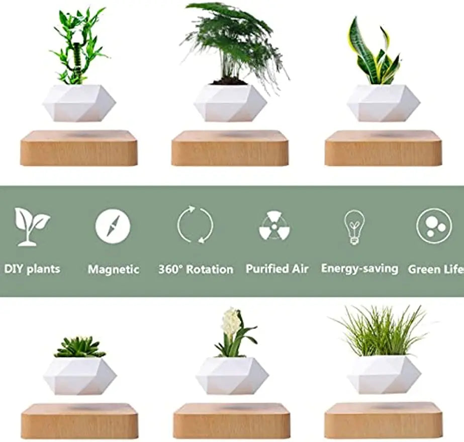 Floating Levitating Magnetic Plant Pot - QayyoomLux