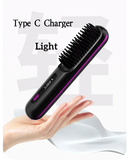 2 In 1 Hair Straightener & Curler Comb - QayyoomLux