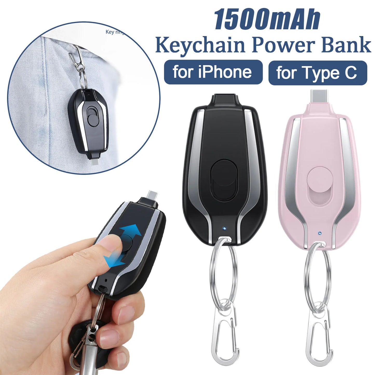 Mini Emergency Keychain Powerbank - QayyoomLux