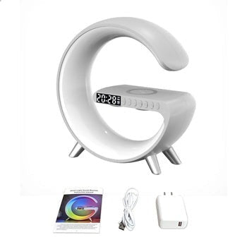 G-Shape Lamp with Speaker, Clock and Charger - QayyoomLux