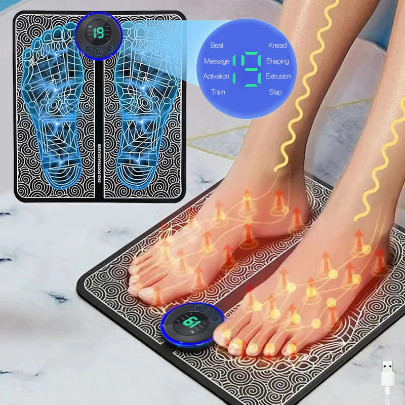 8-Mode Foot Massager Pad – 19 Levels of Relaxation & Pain Relief