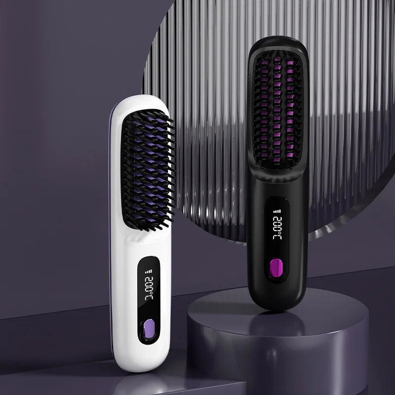 2 In 1 Hair Straightener & Curler Comb - QayyoomLux