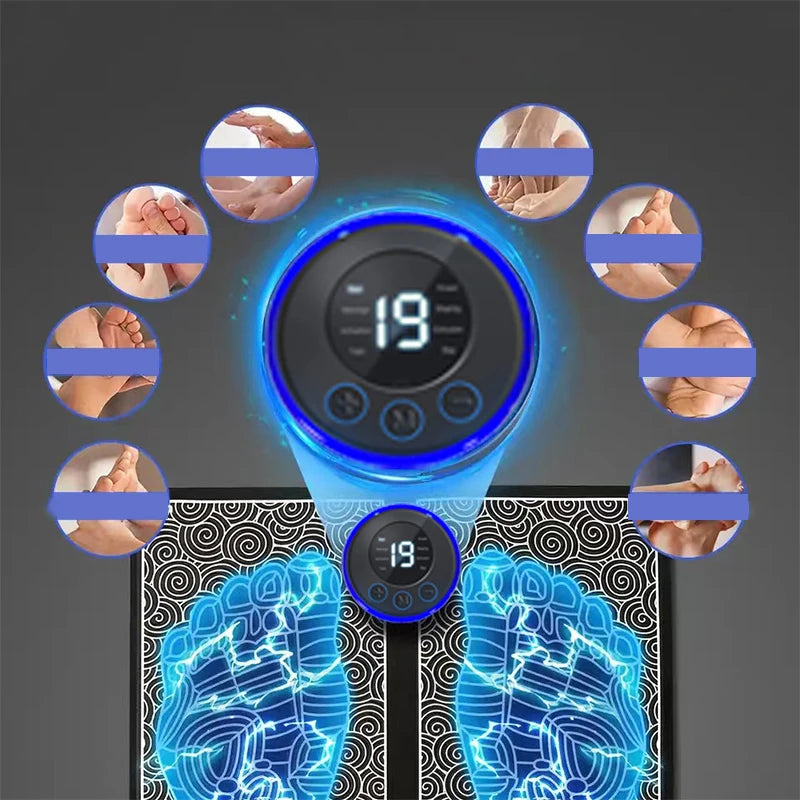 8-Mode Foot Massager Pad – 19 Levels of Relaxation & Pain Relief