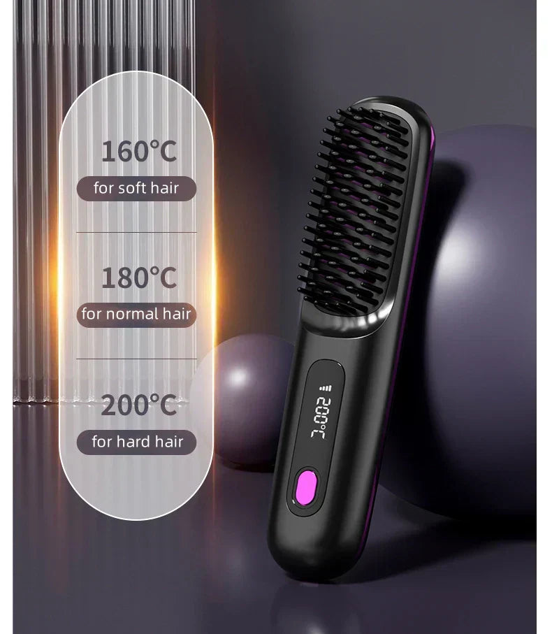 2 In 1 Hair Straightener & Curler Comb - QayyoomLux