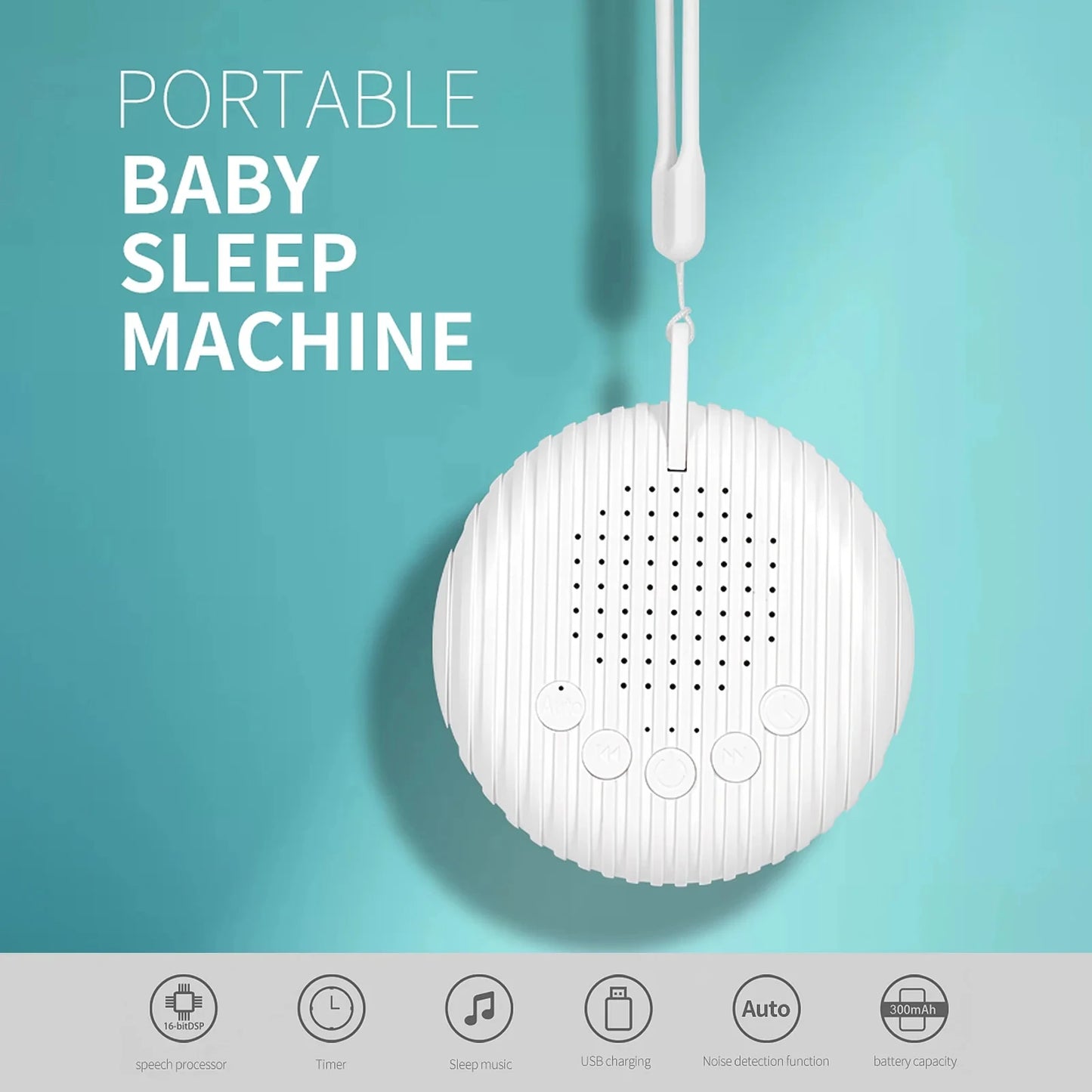 🌙 Portable White Noise Sound Machine – Better Sleep for Babies & Parents!